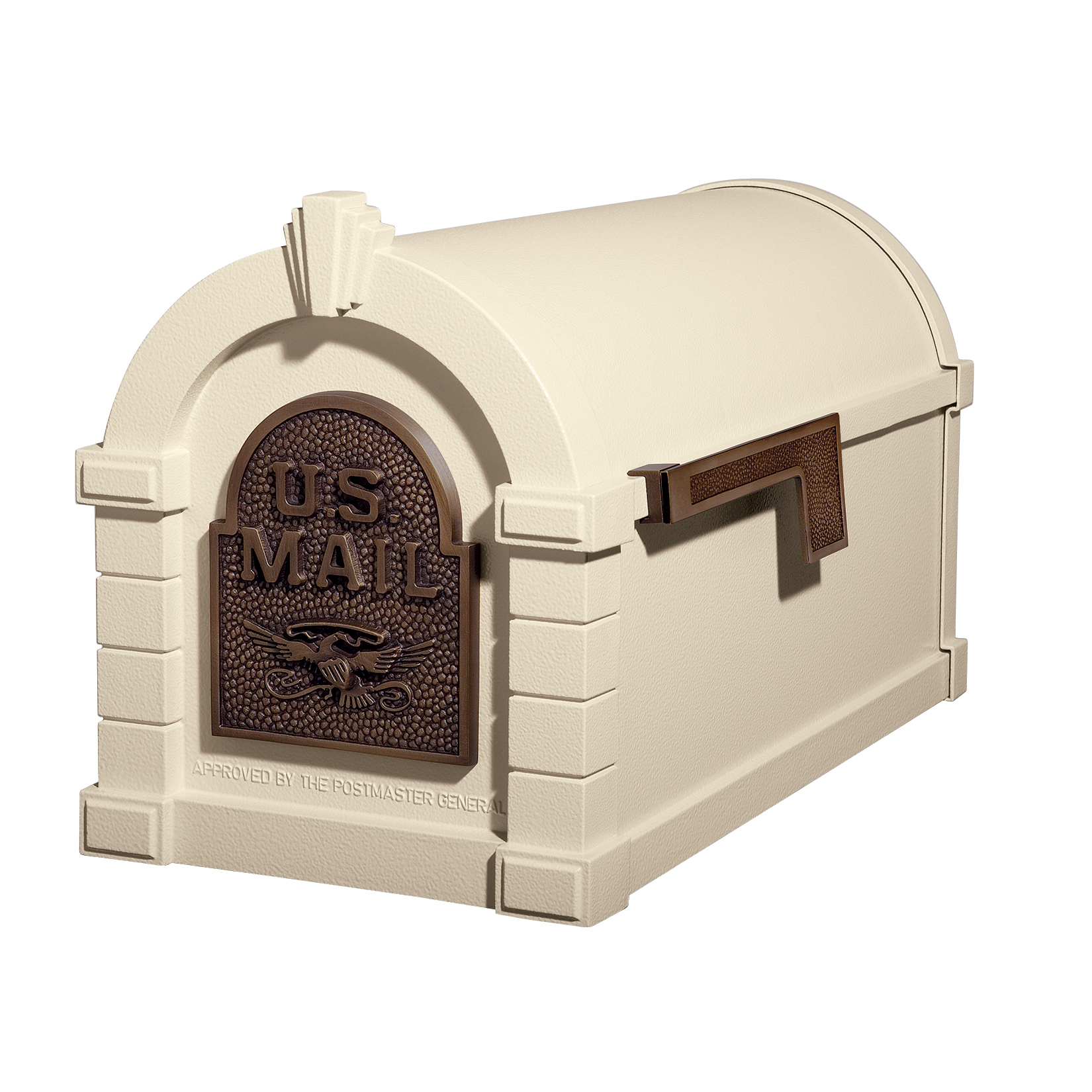 Gaines Eagle Keystone Mailboxes - Almond with Antique Bronze