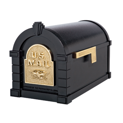 Gaines Eagle Keystone MailboxesBlack with Polished Brass