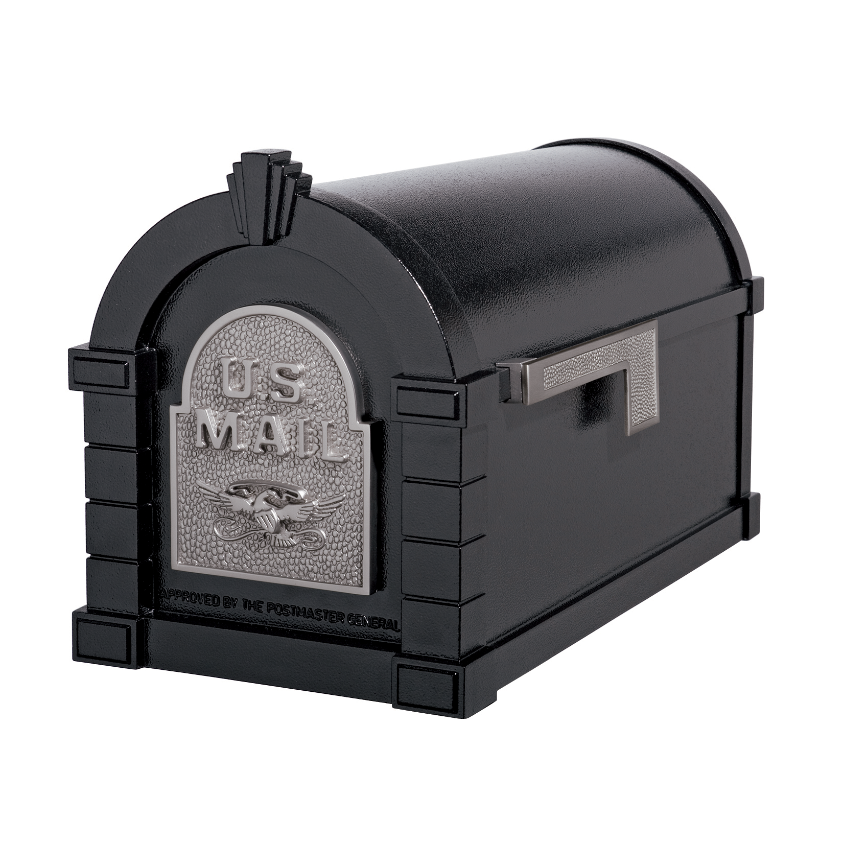 Gaines Eagle Keystone Mailboxes - Black with Satin Nickel