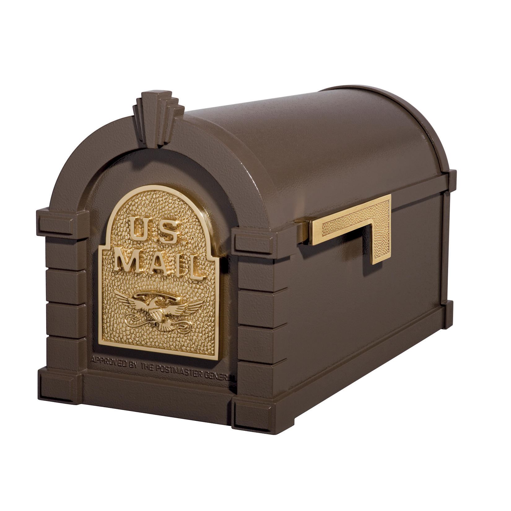 Gaines Eagle Keystone Mailboxes - Bronze with Polished Brass