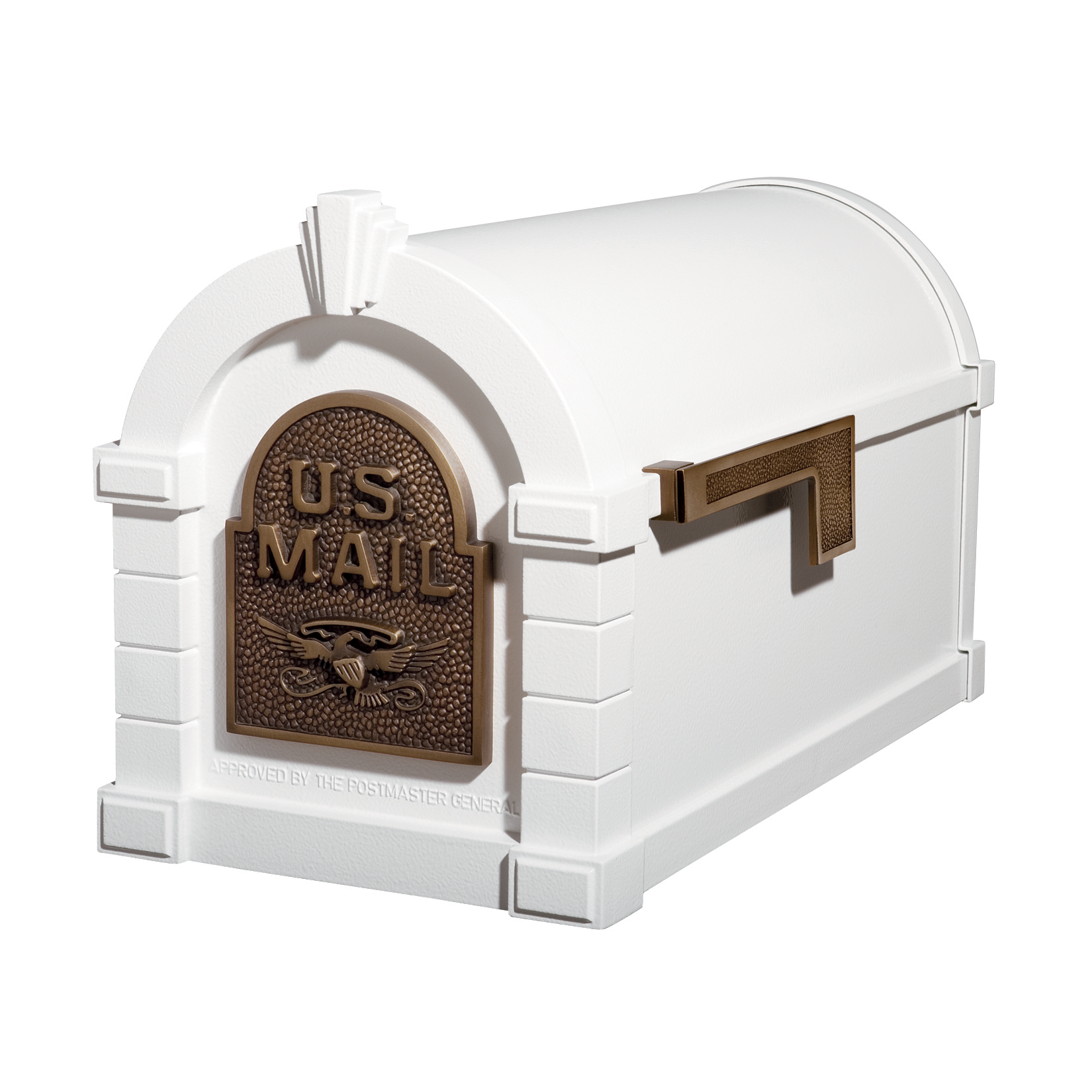Gaines Eagle Keystone Mailboxes<br /> White with Antique Bronze