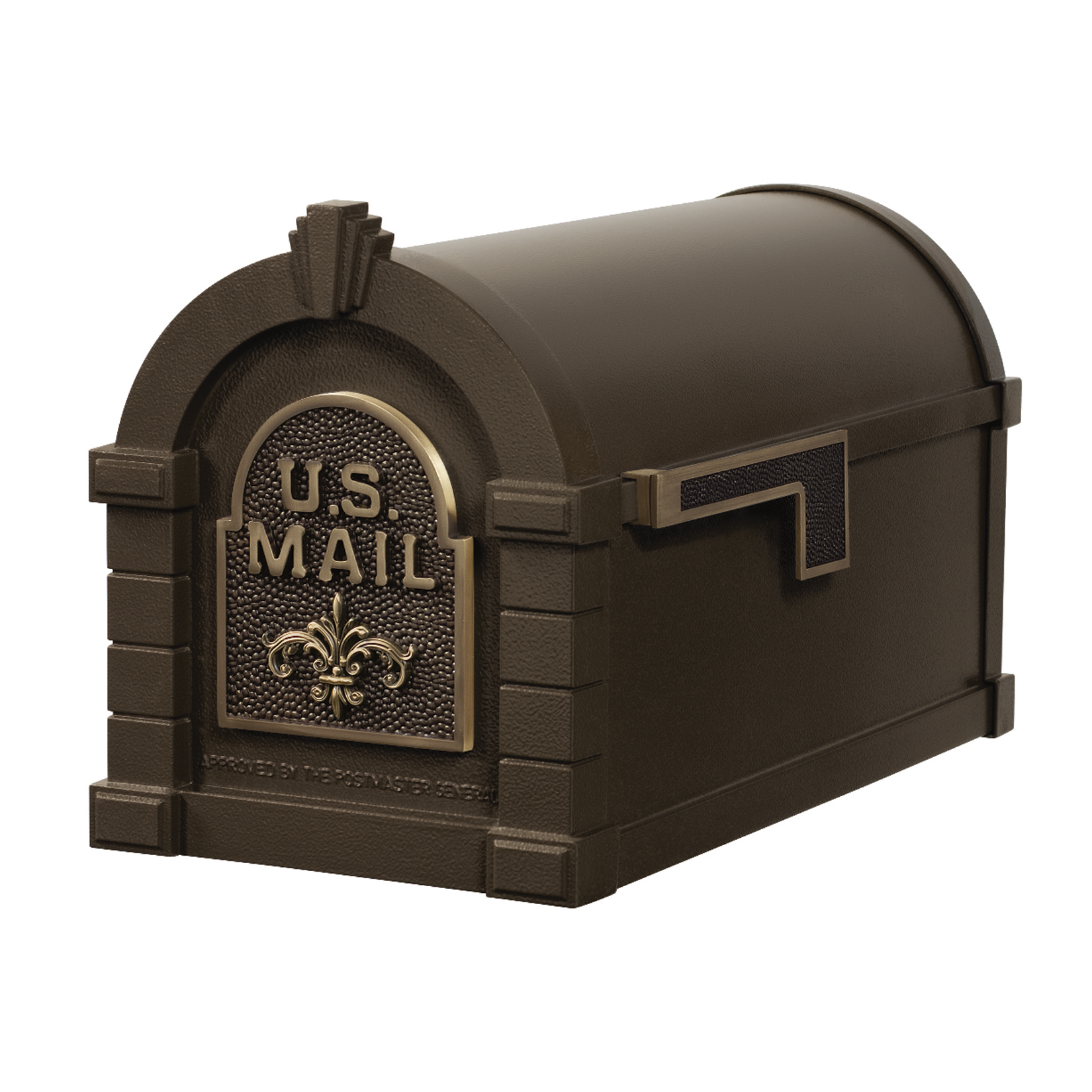 Gaines Fleur De Lis Keystone Mailboxes<br />Bronze with Antique Bronze