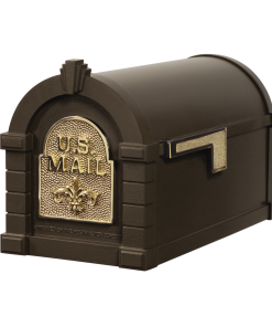 Gaines Fleur De Lis Keystone MailboxesBronze with Polished Brass