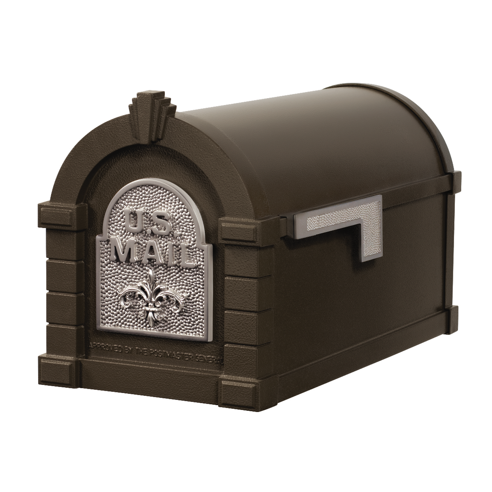 Gaines Fleur De Lis Keystone Mailboxes - Bronze with Satin Nickel