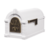 Gaines Fleur De Lis Keystone MailboxesWhite with Antique Bronze