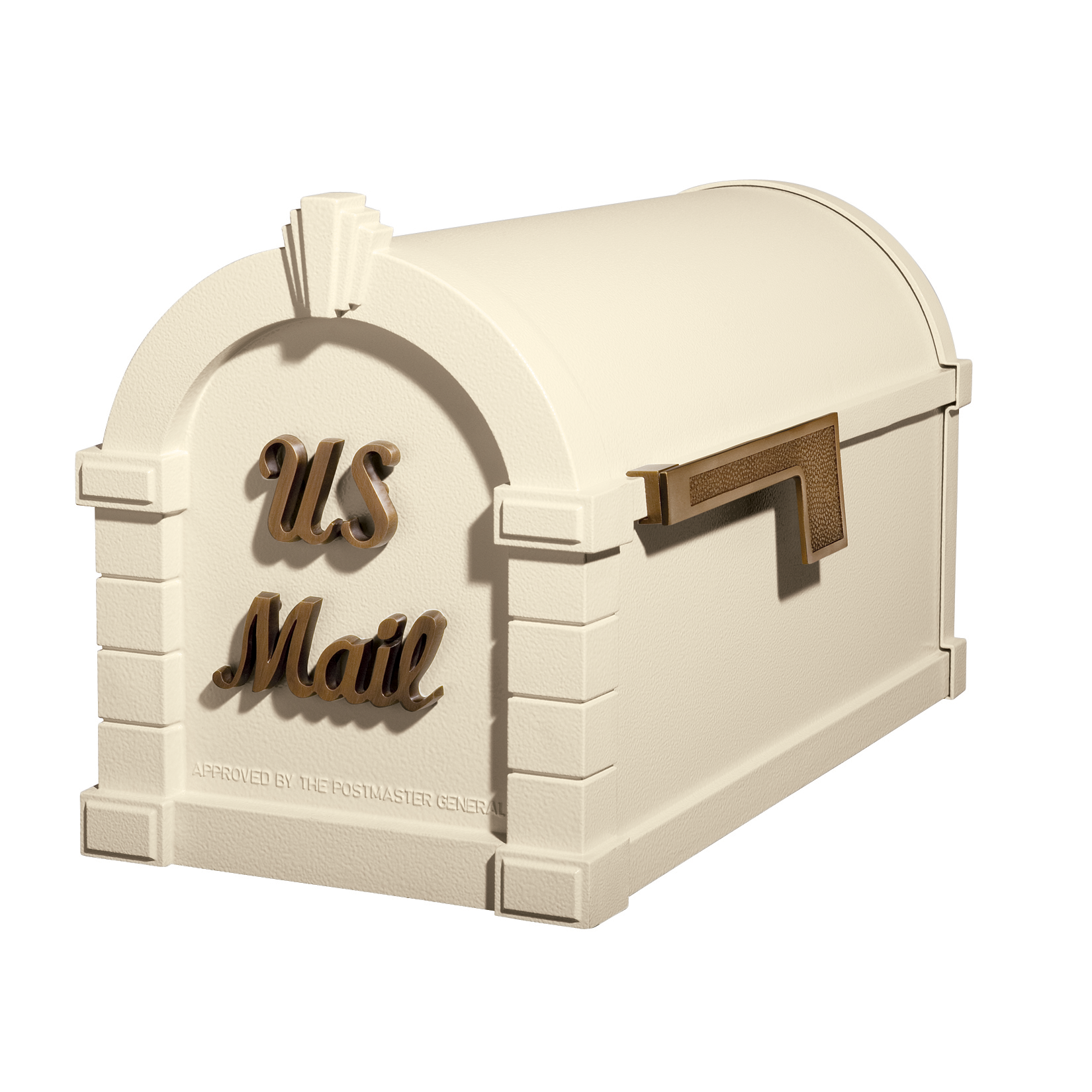 Gaines Signature Keystone Mailboxes<br />Almond with Antique Bronze
