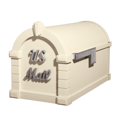 Gaines Signature Keystone Mailboxes<br />Almond with Satin Nickel