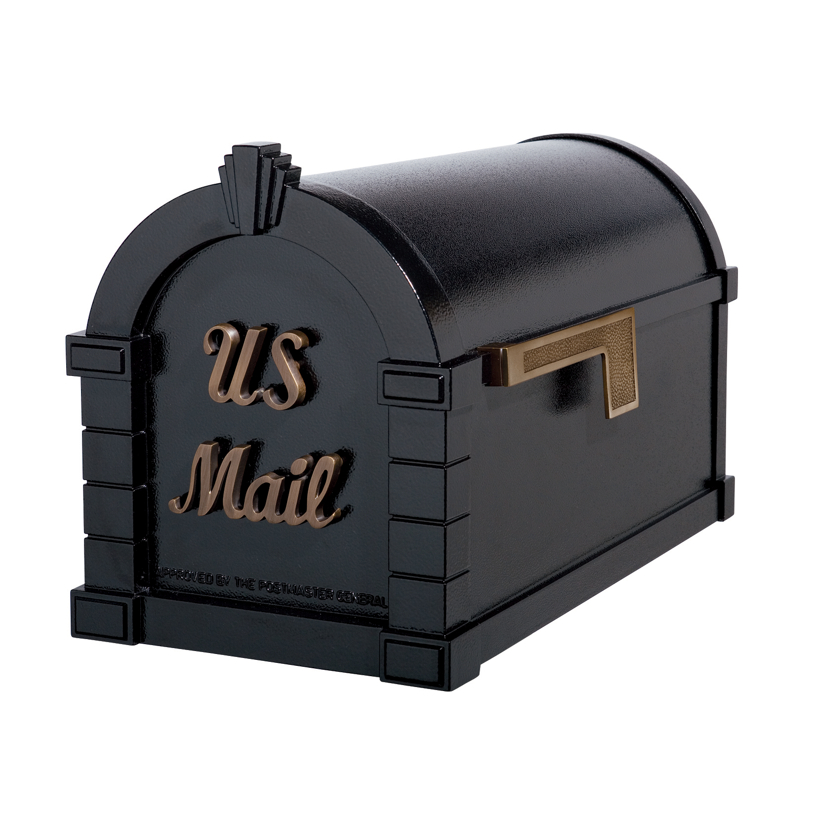 Gaines Signature Keystone Mailboxes - Black with Antique Bronze