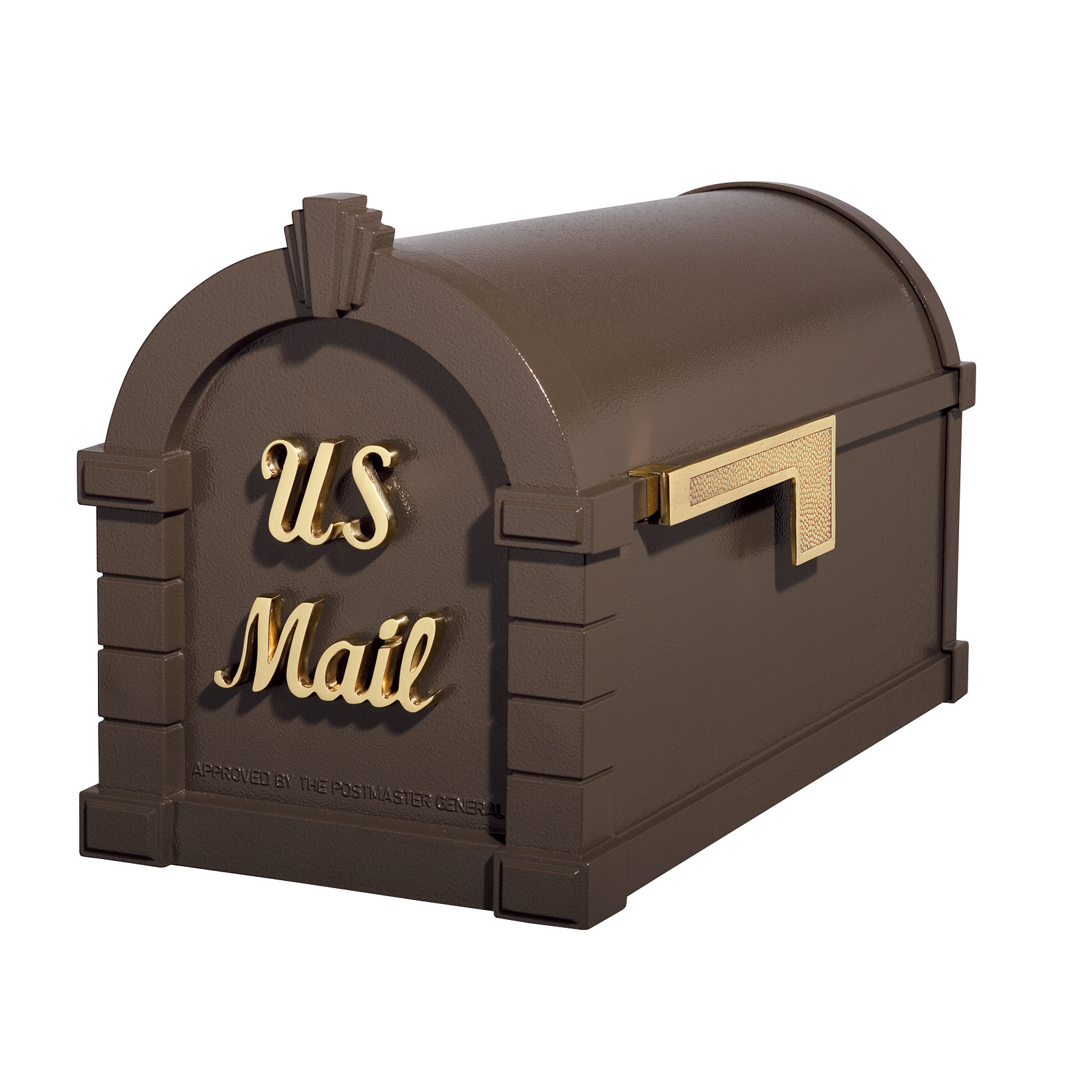Gaines Signature Keystone Mailboxes - Bronze with Polished Brass