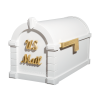 Gaines Signature Keystone MailboxesWhite with Polished Brass
