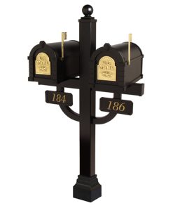 Gaines Eagle Keystone mailbox with Double Deluxe Post