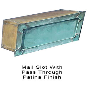 Salsbury Mail Slot with Pass Through Solid Brass / Patina Finish