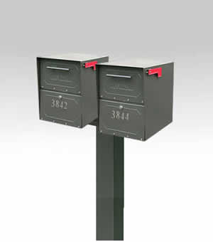 2 Mailboxes with Post