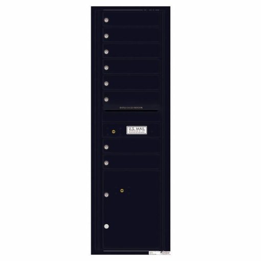 Florence Versatile Front Loading 4C Commercial Mailbox with 8 tenant Doors and 1 Parcel Locker 4C15S-08 Black