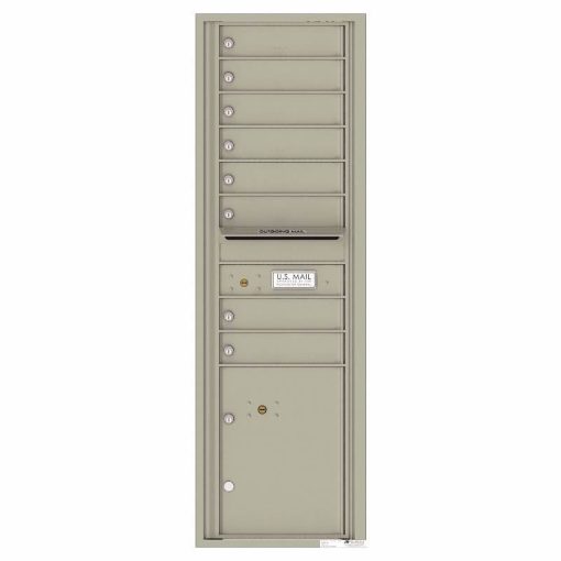 Florence Versatile Front Loading 4C Commercial Mailbox with 8 tenant Doors and 1 Parcel Locker 4C15S-08 Postal Grey