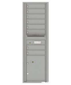 Florence Versatile Front Loading 4C Commercial Mailbox with 8 tenant Doors and 1 Parcel Locker 4C15S-08 Silver Speck