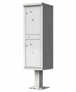 Outdoor Parcel Locker with Pedestal Stand - 2 Parcel Lockers Gray