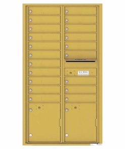 Florence Versatile Front Loading 4C Commercial Mailbox with 20 Tenant Compartments and 2 Parcel Lockers 4C16D-20 Gold Speck
