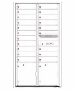 Florence Versatile Front Loading 4C Commercial Mailbox with 20 Tenant Compartments and 2 Parcel Lockers 4C16D-20 White