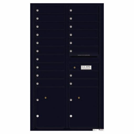 Versatile Front Loading 4C Commercial Mailbox with 18 Tenant Doors and 2 Parcel Lockers Black