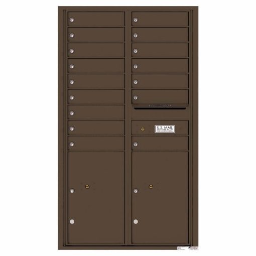Florence Versatile Front Loading 4C Commercial Mailbox 16 Tenant Compartments with 2 Parcel Lockers Antque Bronze