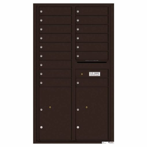 Florence Versatile Front Loading 4C Commercial Mailbox 16 Tenant Compartments with 2 Parcel Lockers Dark Bronze
