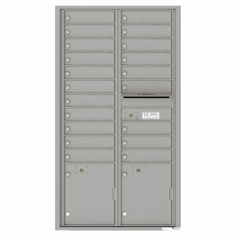 Florence Versatile Front Loading 4C Commercial Mailbox 20 Tenant Compartments with 2 Parcel Lockers 4C16D-20