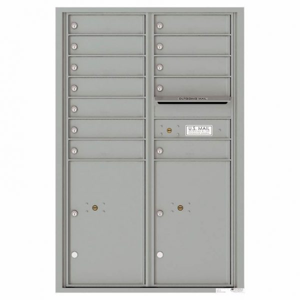 Florence Versatile Front Loading 4C Commercial Mailbox with 12 Tenant Compartments and 2 Parcel Lockers 4C13D-12