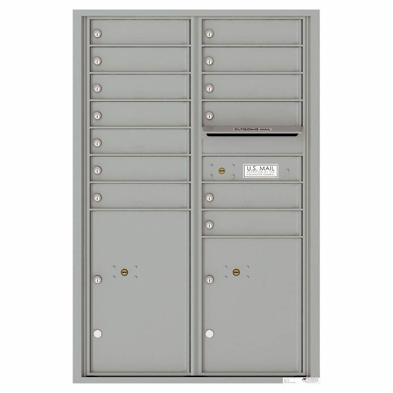 Florence Versatile Front Loading 4C Commercial Mailbox 4C13D-12 with 13 Tenant Compartments and 2 Parcel Lockers