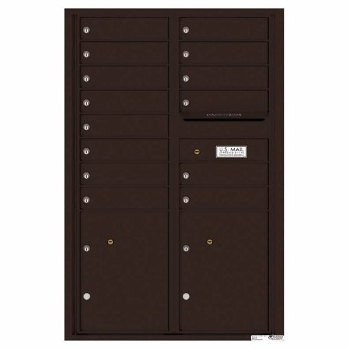 Florence Versatile Front Loading 4C Commercial Mailbox 4C13D-14 Dark Bronze