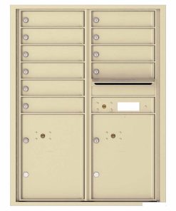 Florence Versatile Front Loading 4C Commercial Mailbox with 10 Tenant Compartments and 2 Parcel Lockers 4C11D-10 Sandstone
