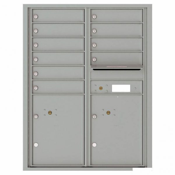 Florence Versatile Front Loading 4C Commercial Mailbox with 10 Tenant Compartments and 2 Parcel Lockers 4C11D-10
