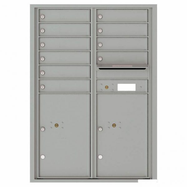 Florence Versatile Front Loading 4C Commercial Mailbox with 10 Tenant Compartments and 2 Parcel Lockers 4C12D-10