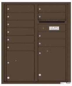 Florence Versatile Front Loading 4C Commercial Mailbox with 10 tenant Doors and 2 Parcel Lockers 4CADD-10 Antique Bronze