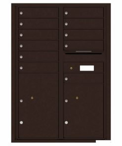 Florence Versatile Front Loading 4C Commercial Mailbox with 11 Tenant Compartments and 2 Parcel Lockers 4C12D-11 Dark Bronze