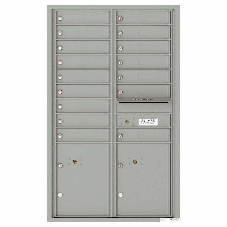 Florence Versatile Front Loading 4C Commercial Mailbox with 16 Tenant Compartments and 2 Parcel Lockers 4C14D-16