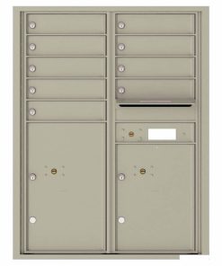Florence Versatile Front Loading 4C Commercial Mailbox with 9 Tenant Compartments and 2 Parcel Lockers 4C11D-09 Postal Grey