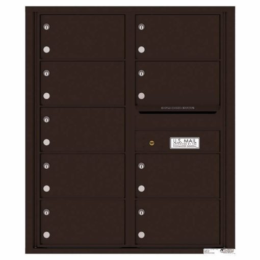 Florence Versatile Front Loading 4C Commercial Mailbox with 9 tenant Compartments 4C10D-09 Dark Bronze