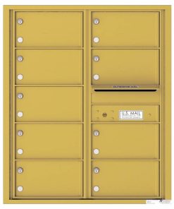 Florence Versatile Front Loading 4C Commercial Mailbox with 9 tenant Compartments 4C10D-09 Gold Speck