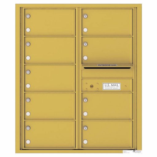 Florence Versatile Front Loading 4C Commercial Mailbox with 9 tenant Compartments 4C10D-09 Gold Speck