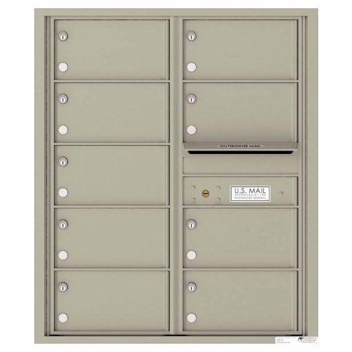 Florence Versatile Front Loading 4C Commercial Mailbox with 9 tenant Compartments 4C10D-09 Postal Grey