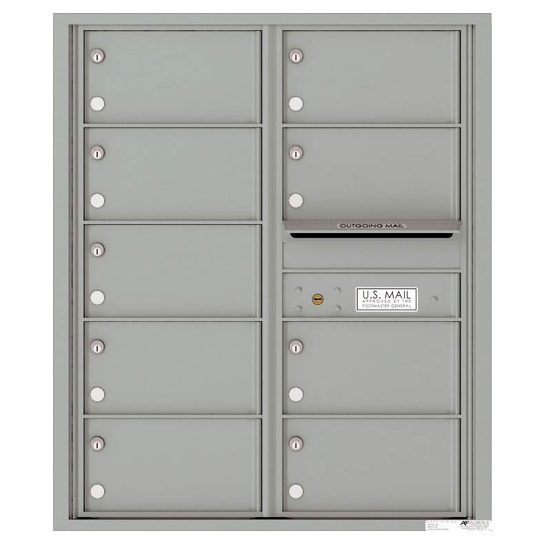 Florence Versatile Front Loading 4C Commercial Mailbox with 9 tenant Compartments 4C10D-09