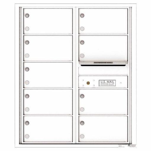 Florence Versatile Front Loading 4C Commercial Mailbox with 9 tenant Compartments 4C10D-09 White