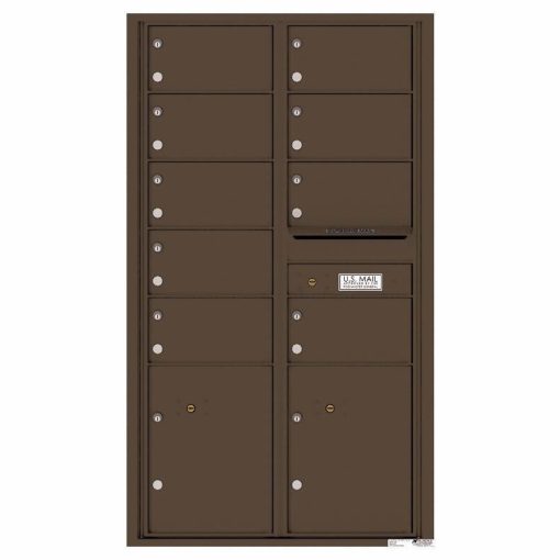 Florence Versatile Front Loading 4C Commercial Mailbox with 9 tenant Doors and 2 Parcel Locker 4C15D-09 Antique Bronze