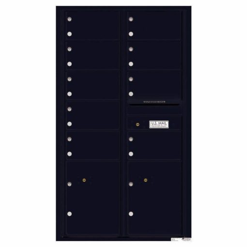 Florence Versatile Front Loading 4C Commercial Mailbox with 9 tenant Doors and 2 Parcel Locker 4C15D-09 Black