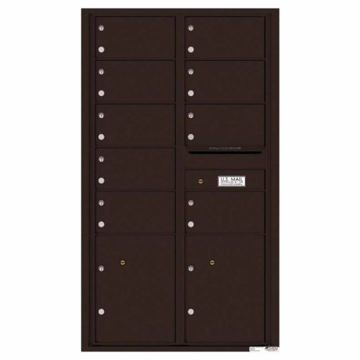 Florence Versatile Front Loading 4C Commercial Mailbox with 9 tenant Doors and 2 Parcel Locker 4C15D-09 Dark Bronze
