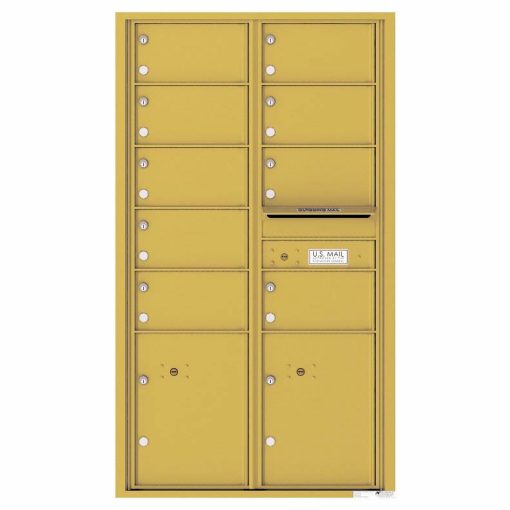 Florence Versatile Front Loading 4C Commercial Mailbox with 9 tenant Doors and 2 Parcel Locker 4C15D-09 Gold Speck