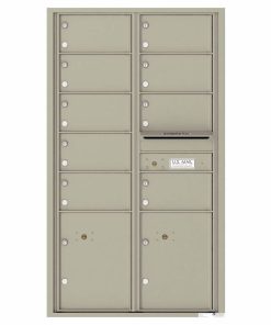 Florence Versatile Front Loading 4C Commercial Mailbox with 9 tenant Doors and 2 Parcel Locker 4C15D-09 Postal Grey