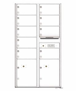 Florence Versatile Front Loading 4C Commercial Mailbox with 9 tenant Doors and 2 Parcel Locker 4C15D-09 White