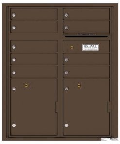 Florence Versatile Front Loading 4C Commercial Mailbox with 9 tenant Doors and 2 Parcel Lockers 4CADD-9 Antique Bronze